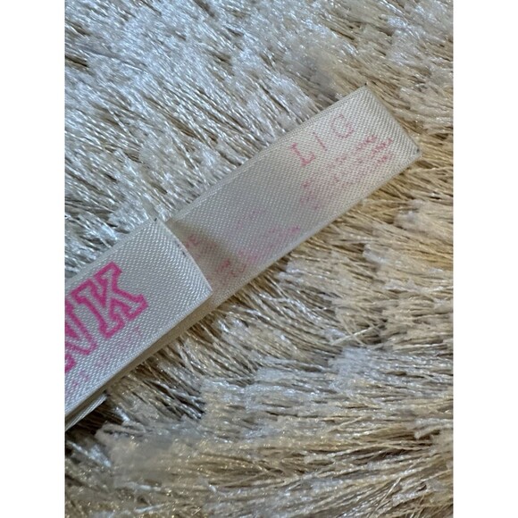 Victoria's Secret PINK Black Sports Bra Dog Logo Mesh Racerback Athleisure Top - Picture 9 of 9